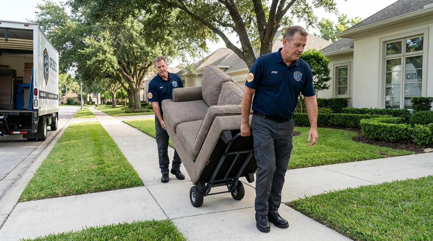 Local residential moving crew loading furniture in Meigs, GA